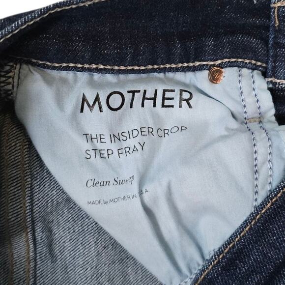 Mother Jeans The Insider Crop Step Fray Step Fray in Clean Sweep Size 24 - Picture 4 of 9